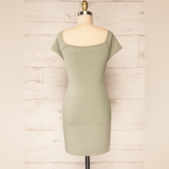 Fitted Olive Dress - Picture 2 of 2